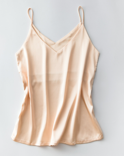 Silk V-Neck Sleeveless Top for Women, Short Length