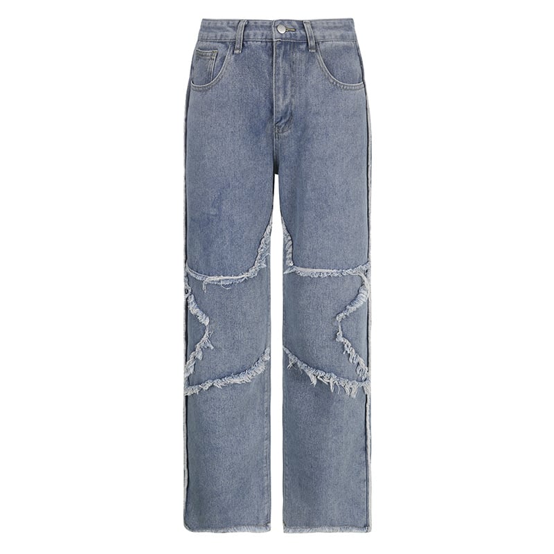 Raw Edge Symmetrical Pentagram Casual Trousers
