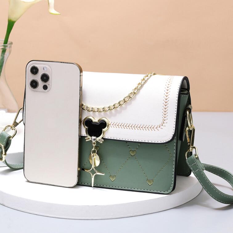 Women's Crossbody Bag with Heart Embroidery Pendant
