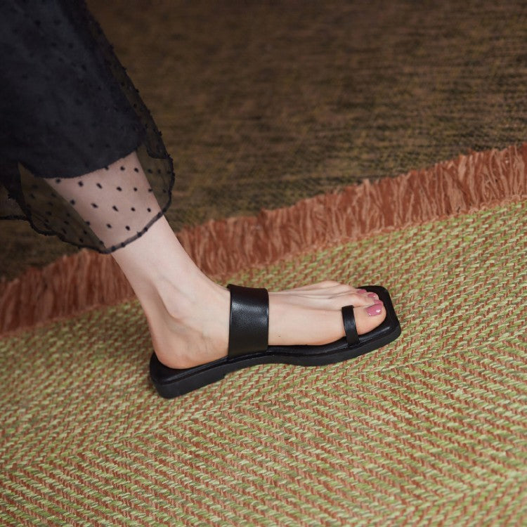 Solid Color Women's Flat-Bottom Sandals and Slippers