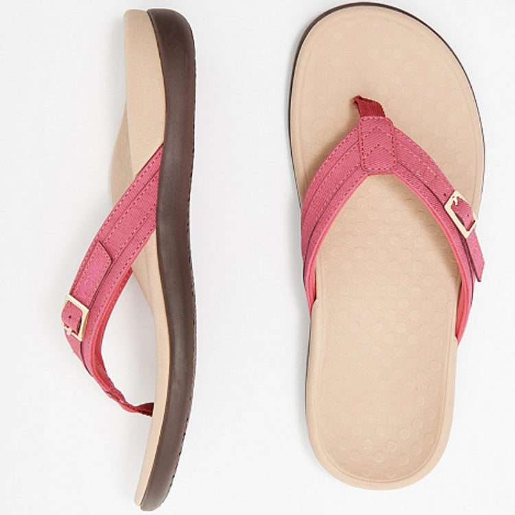 Large Herringbone Slippers for Women - Low Heel