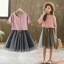 Girls' Summer Outfit Set with Sleeveless Dress Top