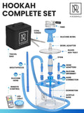 Blue Hookah 2 Hose Hookah Set YADO Square Blue
