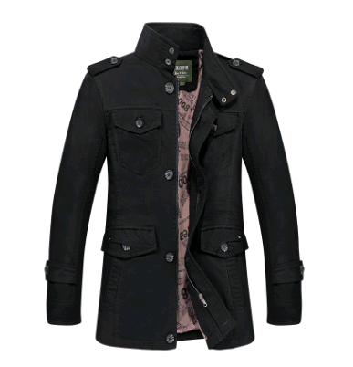 Men's Cotton Windbreaker Jacket - Large Size, Casual Style