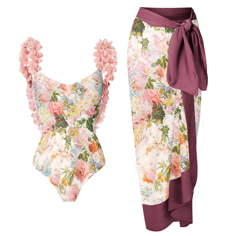 2024 Women's Sexy One-Shoulder Bikini Set with Embellishments