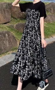 Jacquard Long-sleeved Wool Dress for Elegant Look