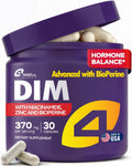 Dim Supplement 370mg Complex with Zinc Niacinamide Estrogen Blocker for Women & Men Hormone Balance Hormonal Acne Menopause and Antioxidant Support Diindolylmethane 30 Capsules