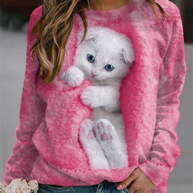 Animal Print Women's Casual Sweatshirts for Daily Wear