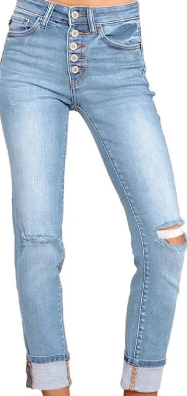 Women's Slim Fit Ripped Skinny Jeans for Stylish Look