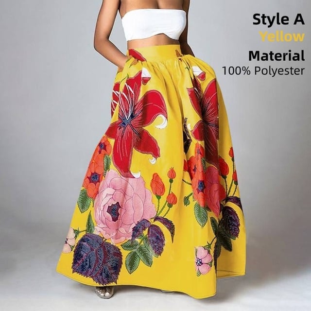 Floral Maxi Skirt for Women's Holiday Wear