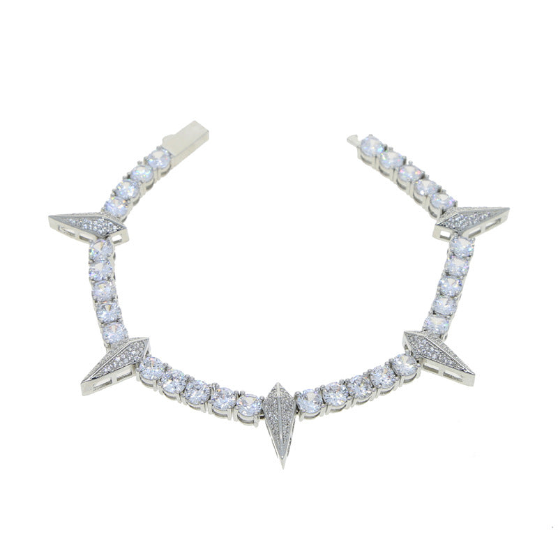 Hip Hop Full Rhinestone Zircon Punk Bracelet Ornament