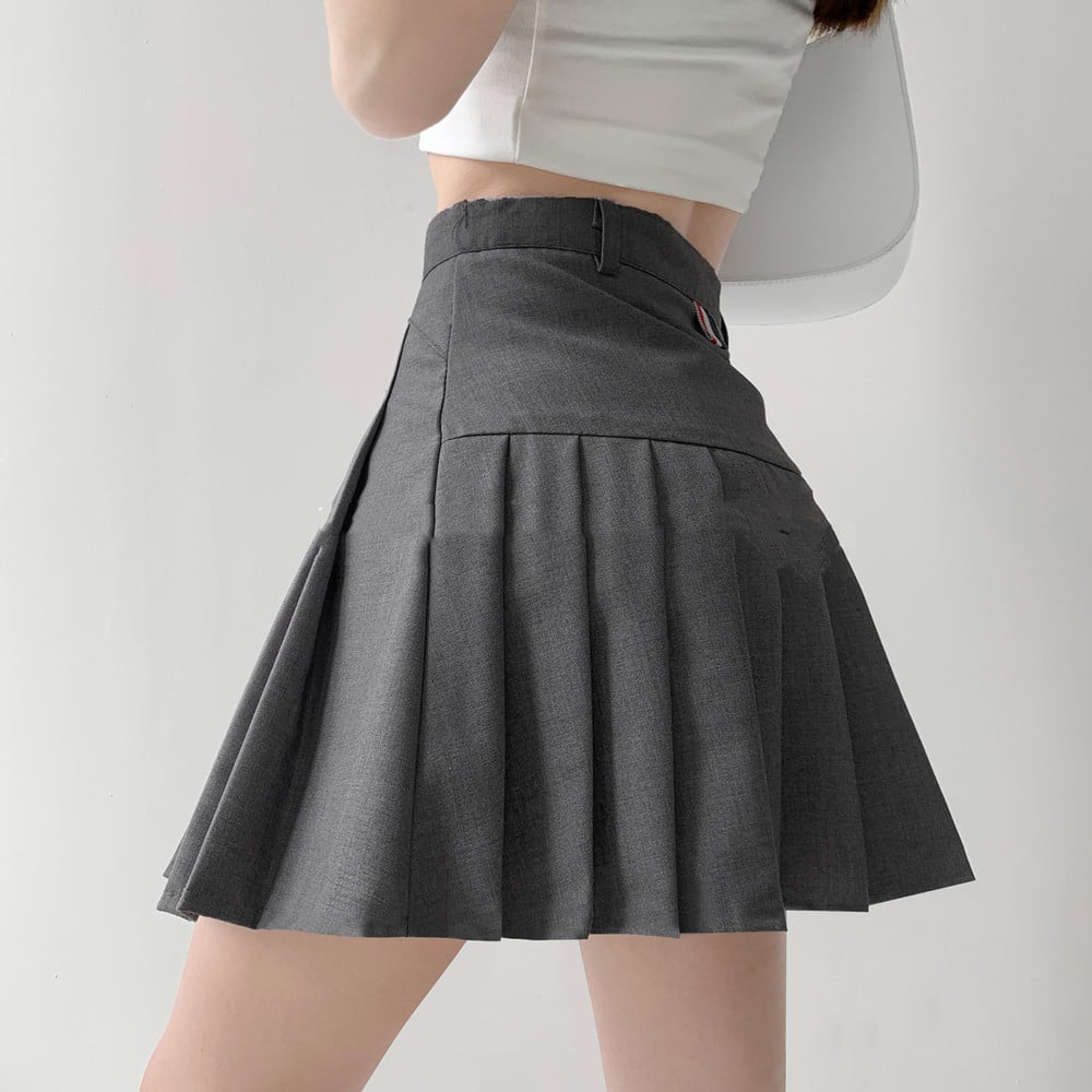 Women's College High Waist Pleated Skirt
