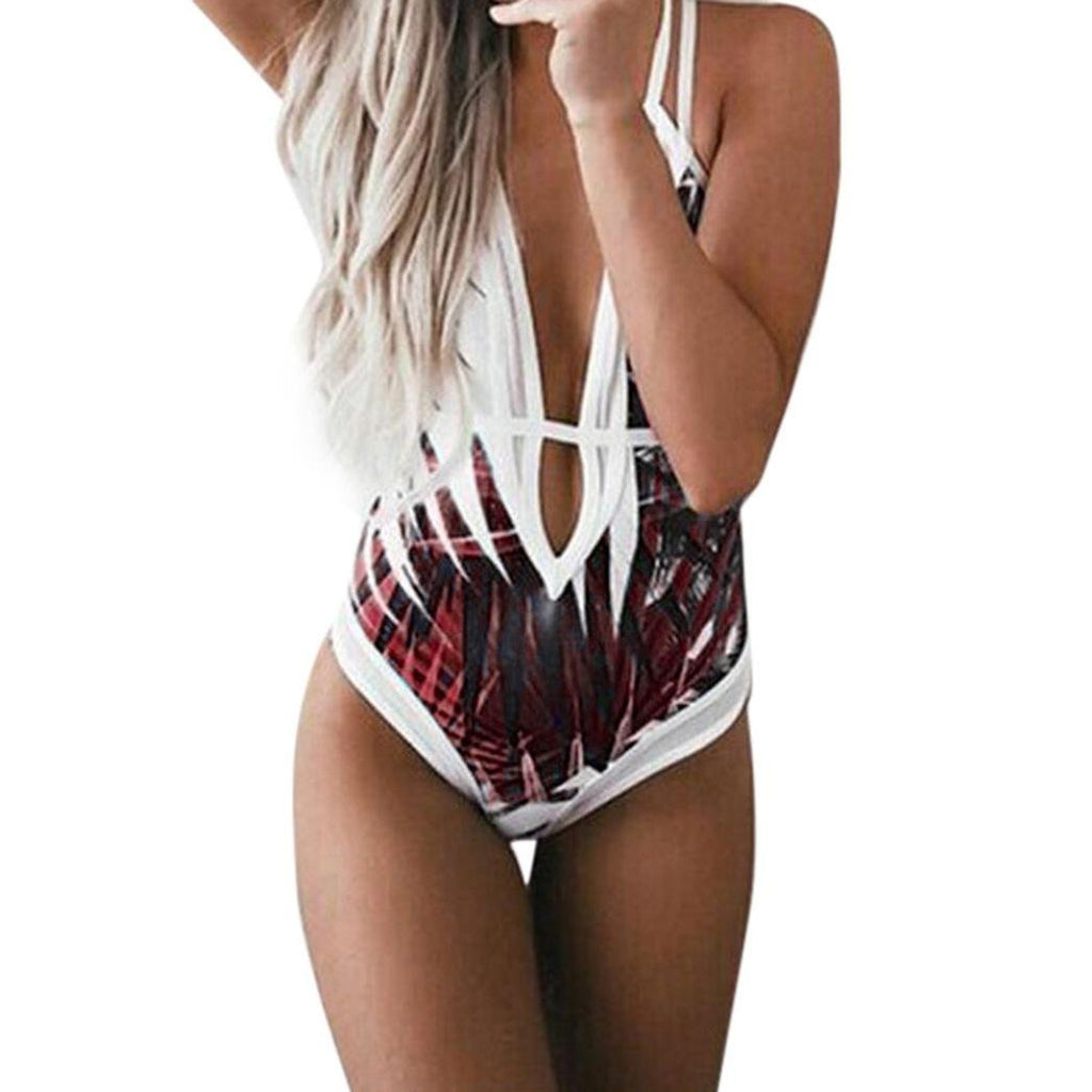 Crossed String Bikini Swimsuit for Women - Multicolor
