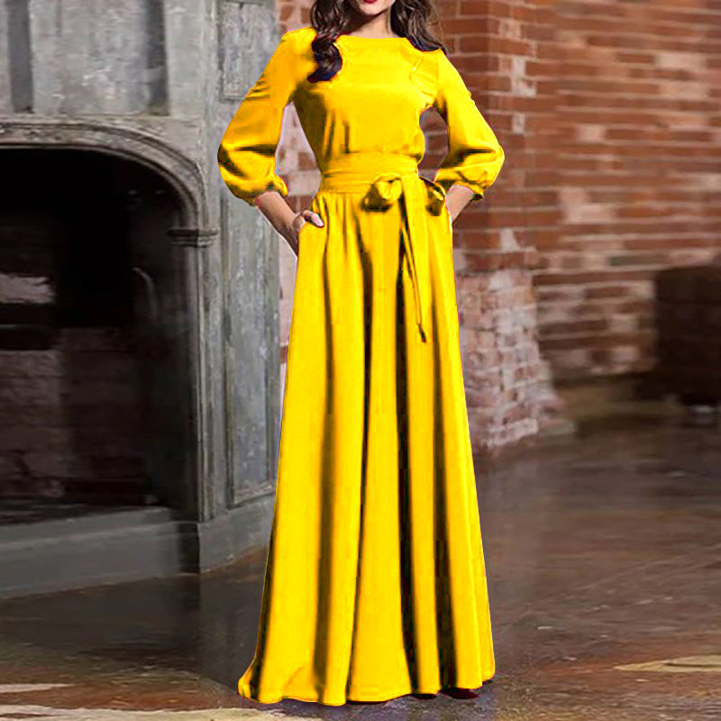 Women's Round Neck Long Dress