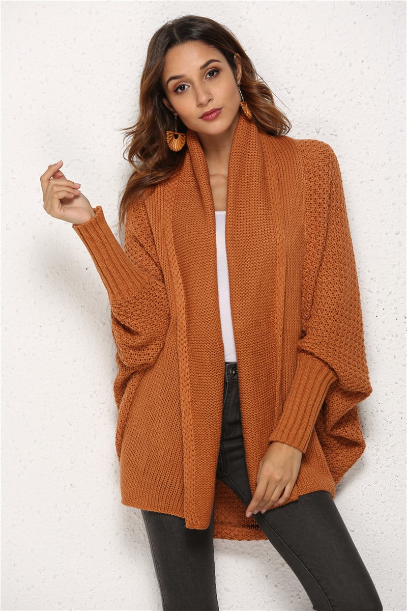 Women's Large Size Knitted Cardigan - European Style