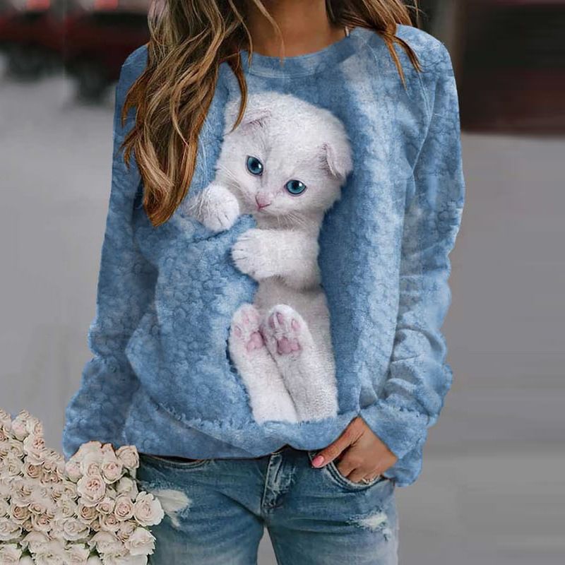 Animal Print Women's Casual Sweatshirts for Daily Wear