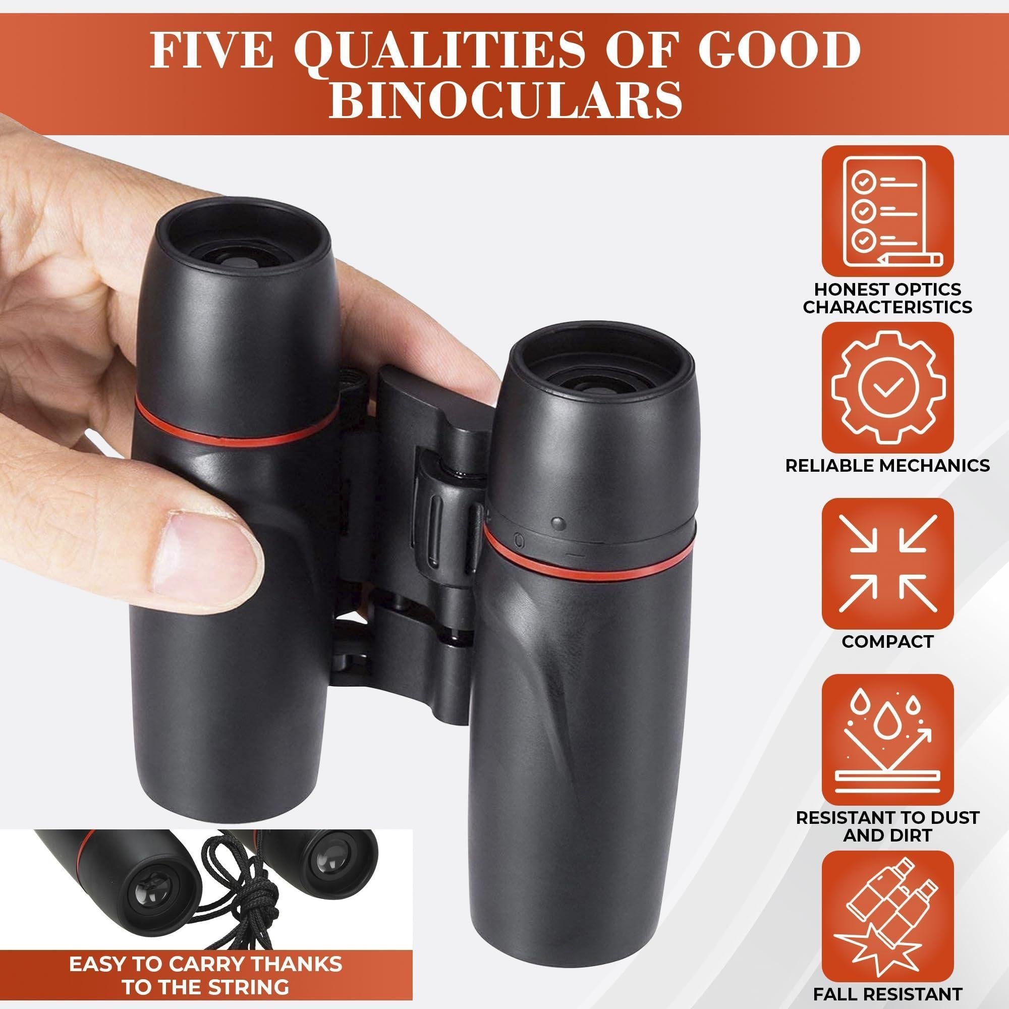 30x60 Travel Binoculars for Bird Watching Small Binoculars for Adults with 126M 1000M Wide Field of View 7.2° Angle & Storage Bag Designed for Hiking Birdwatching and Outdoor Adventures