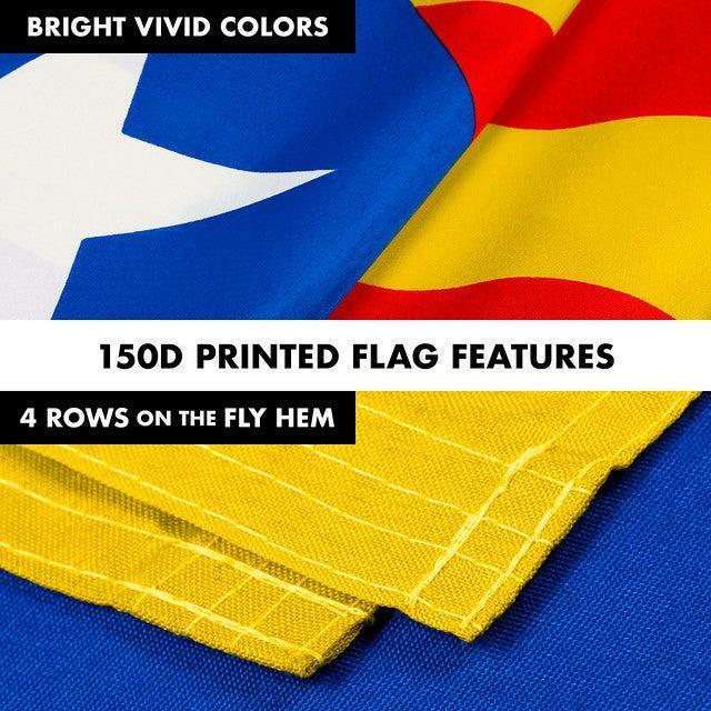 Flag Pole 6FT Silver Tangle Free & Blue Estelada Flag 3x5 Ft Combo Printed 150D Polyester By G128