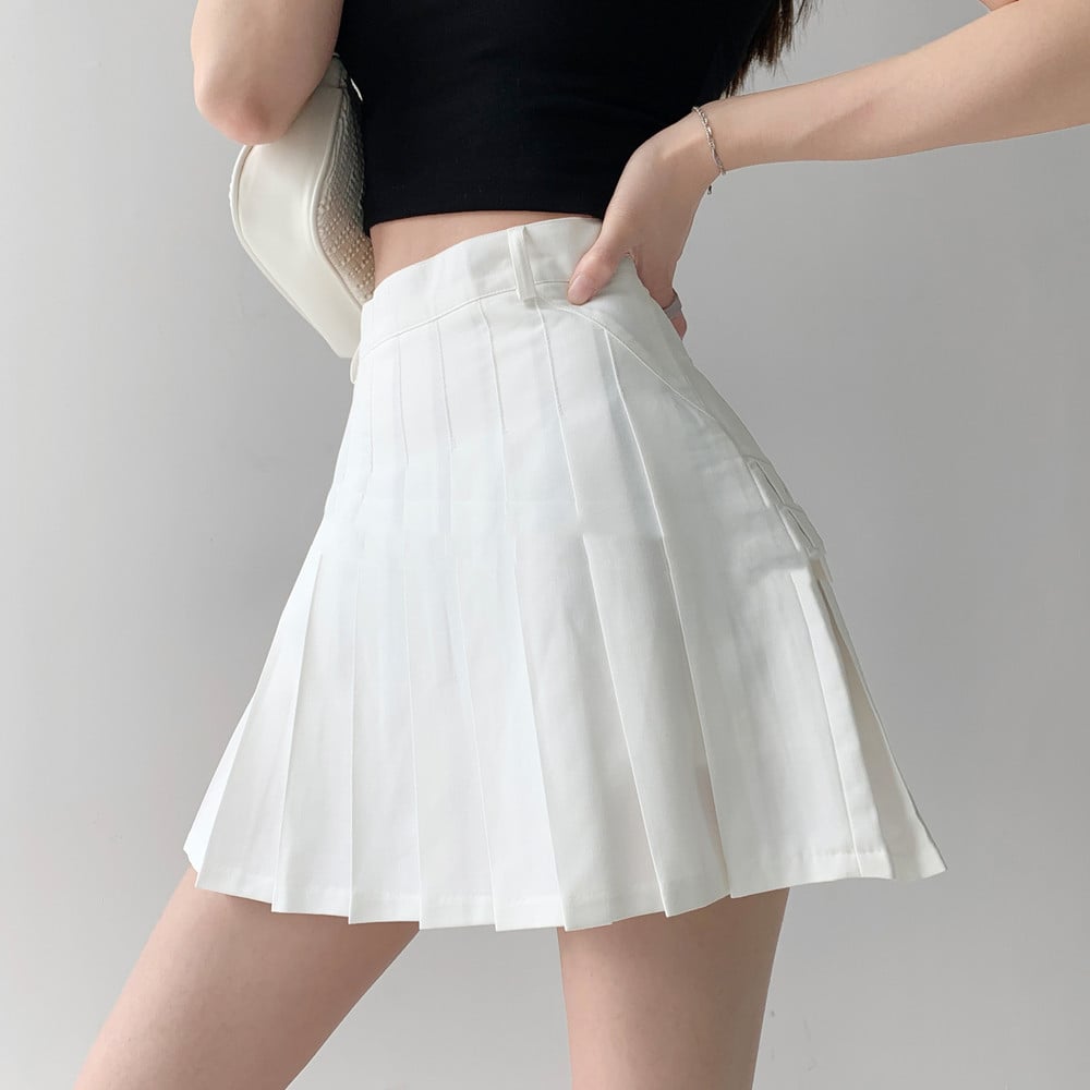 Women's College High Waist Pleated Skirt