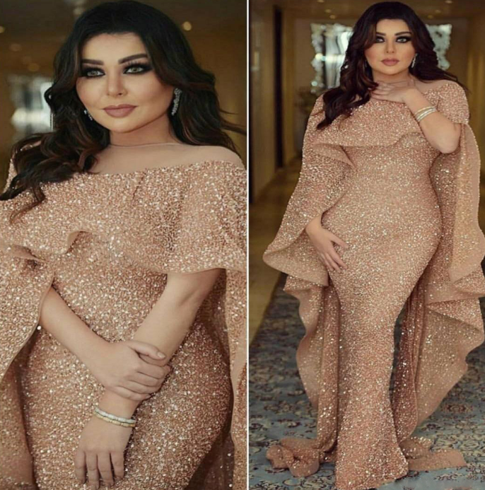 Trendy Women's Evening Dress with Long Shawl (New)