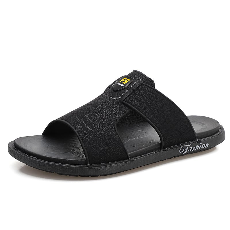 Men's Soft Sole Leather Non-Slip Flip Flops Shoes