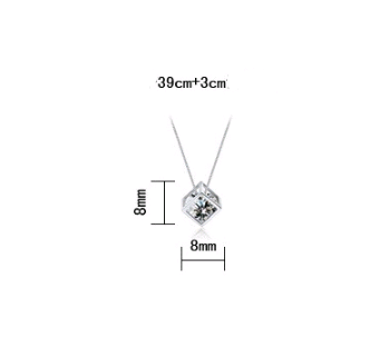 Diamond-Studded Cube Pendant Necklace for Women