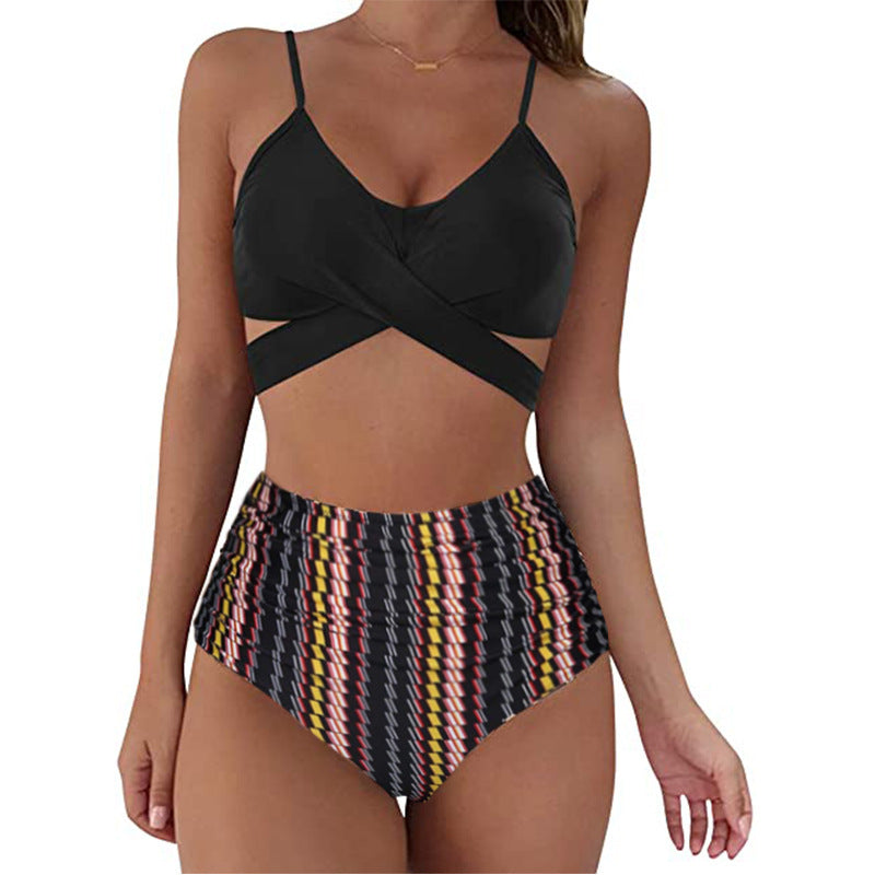 2023 Leopard Print High-Waisted Bikini Set