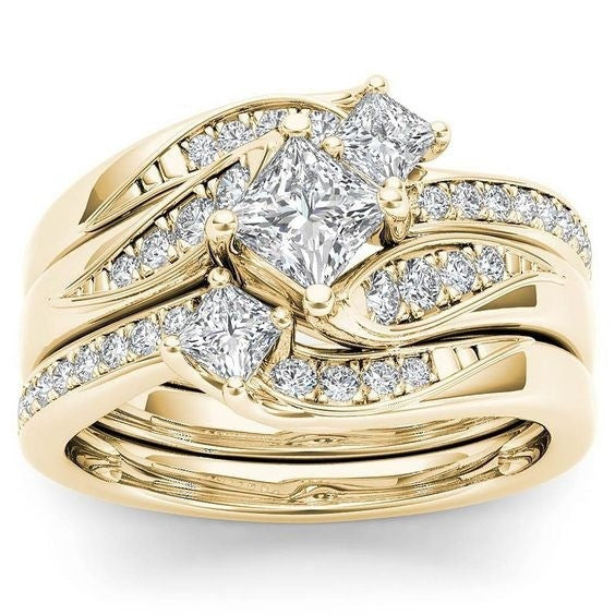 Electroplated 18k Gold Rose Gold Diamond Zircon Ring