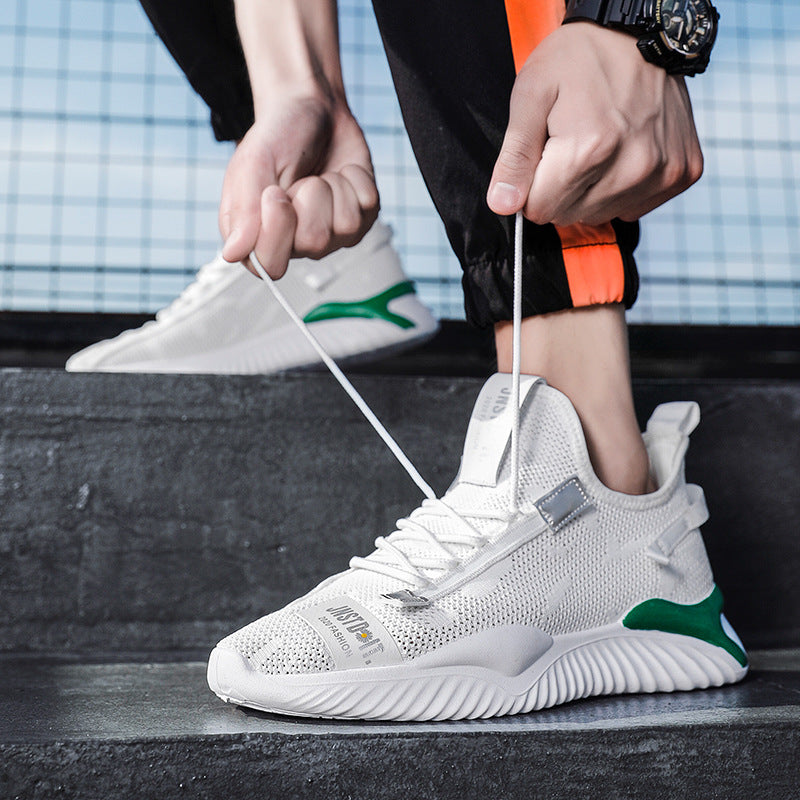 Men's Summer Flyknit Sports Shoes - Breathable Low Top