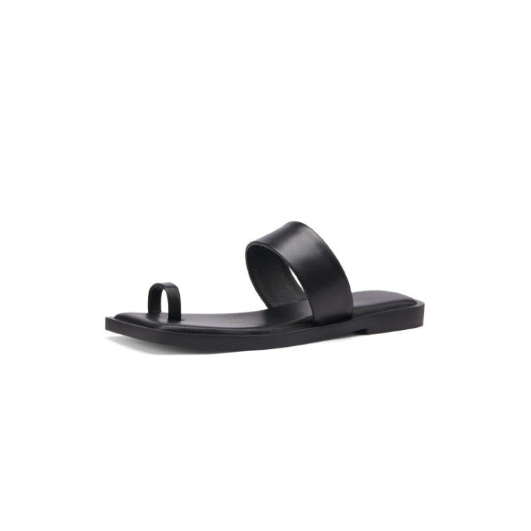 Solid Color Women's Flat-Bottom Sandals and Slippers
