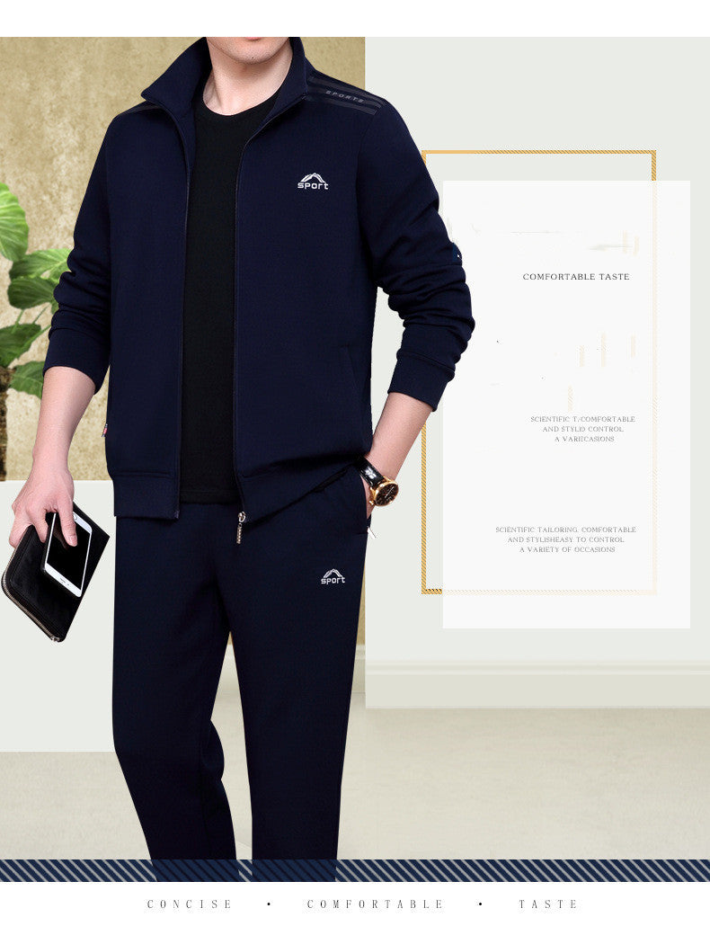 Men's Spring Autumn Sports Outfit for Older Adults (3-Piece)