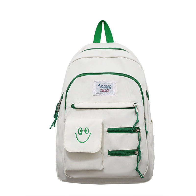 Fashionable Women's Large-Capacity Contrast Color Backpack