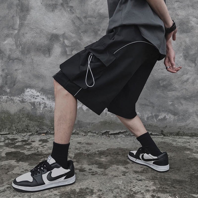 Hong Kong Style Loose Straight Cargo Shorts