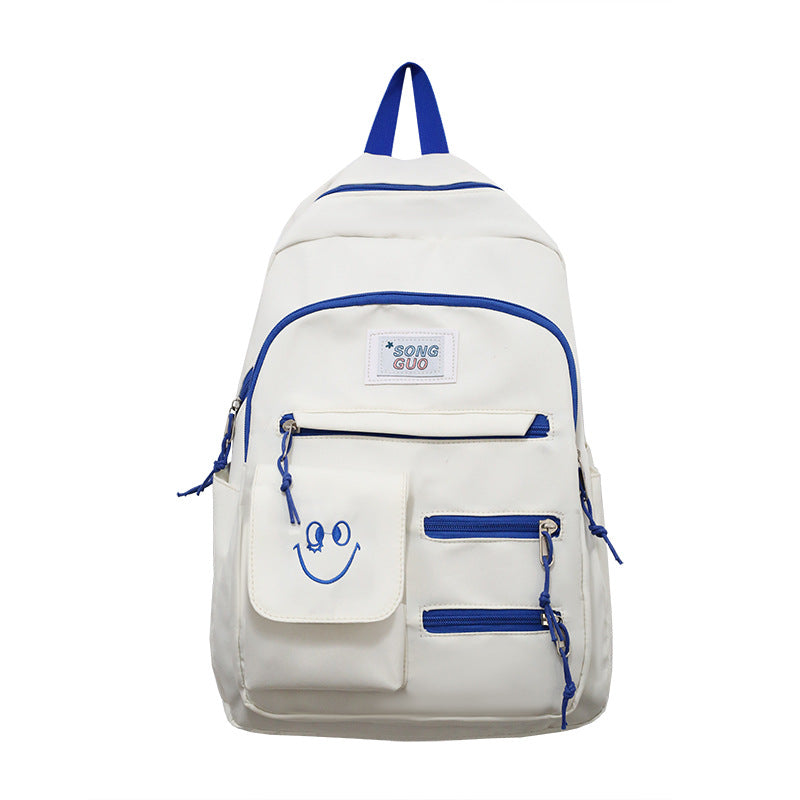 Fashionable Women's Large-Capacity Contrast Color Backpack