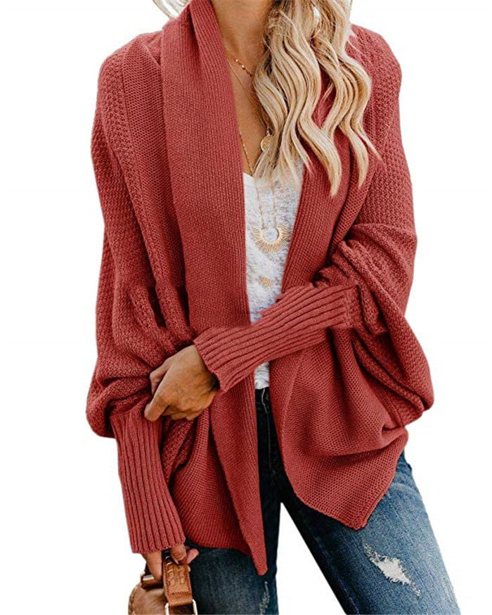 Women's Large Size Knitted Cardigan - European Style