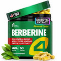 Berberine HCL 1200mg & Japanese Green Tea Extract 150mg Supplement for Metabolic Support with Apple Cider Vinegar & Goldenseal Body Composition Digestive & Immune Support 60 Capsules