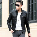 Handsome Leather Motorcycle Jacket for Spring and Autumn