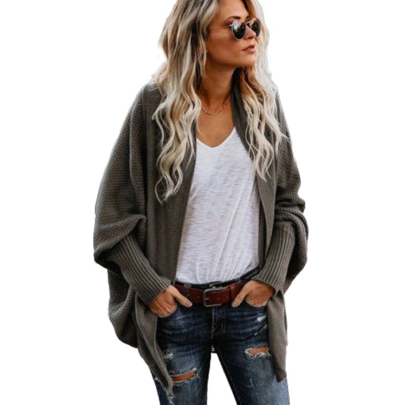 Women's Large Size Knitted Cardigan - European Style