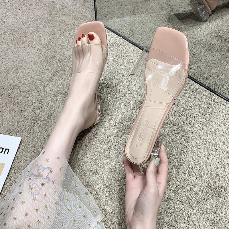 Mid-Heeled Shoes with Thick Heel and Elegant Style