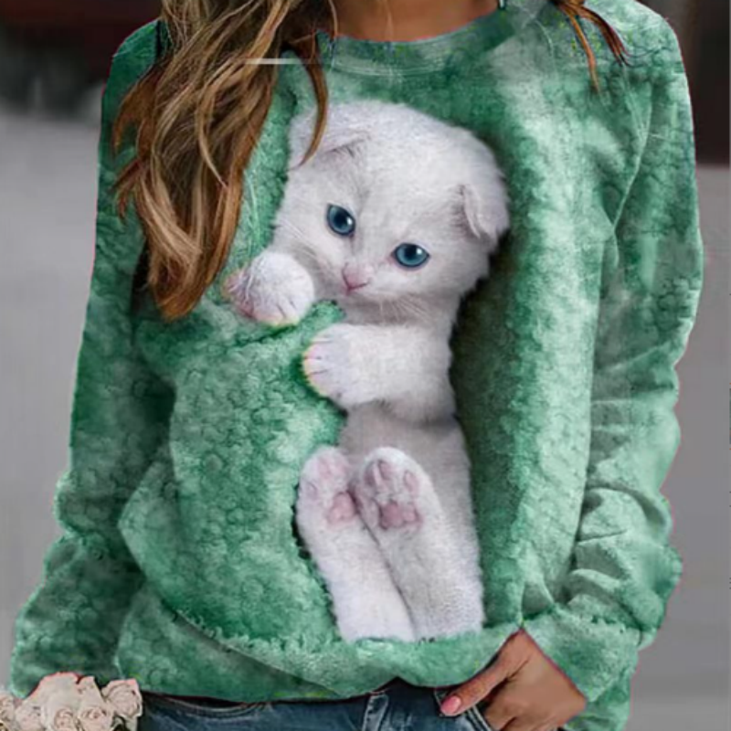 Animal Print Women's Casual Sweatshirts for Daily Wear