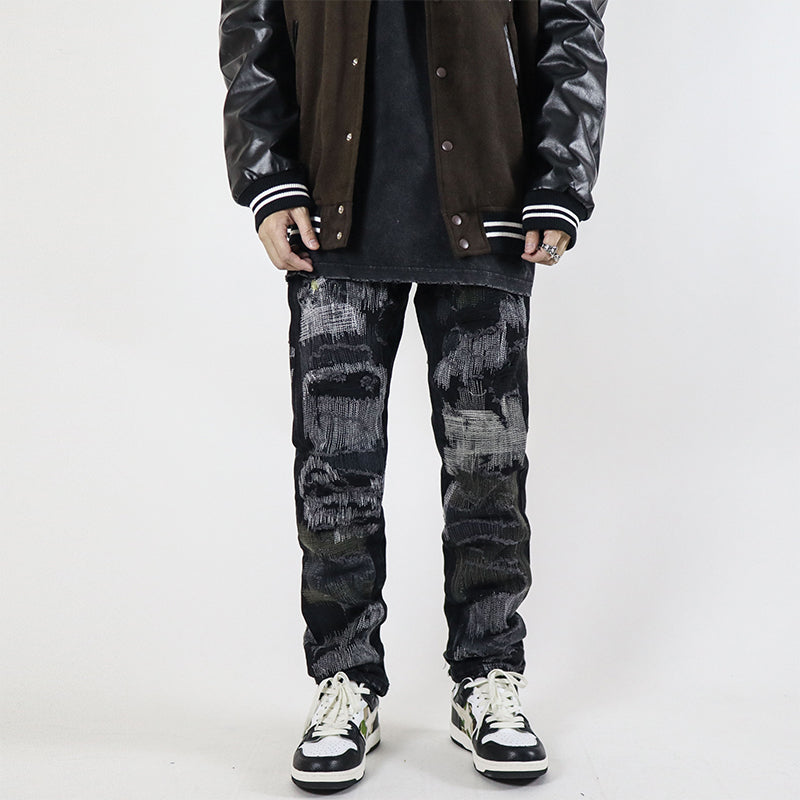 Men's High Street Retro Washed Straight Jeans