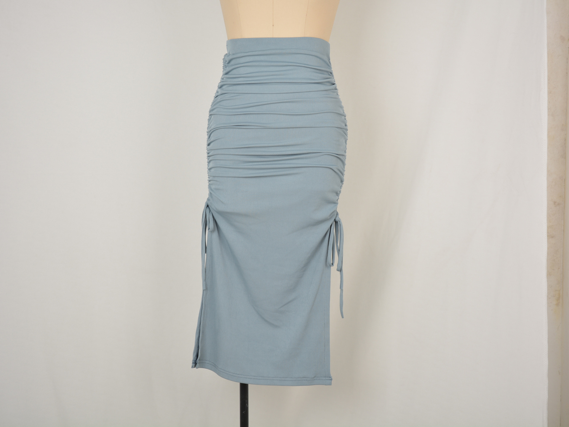 Women's Pleated Midi Skirt with Side Slit