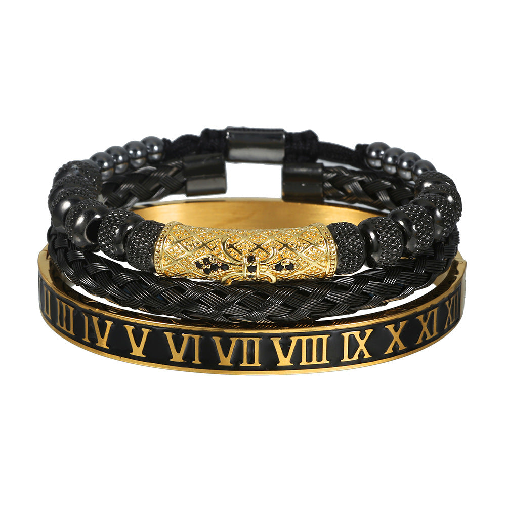 Vintage Woven Lace Bracelet with Zircon Accents