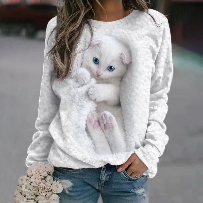 Animal Print Women's Casual Sweatshirts for Daily Wear