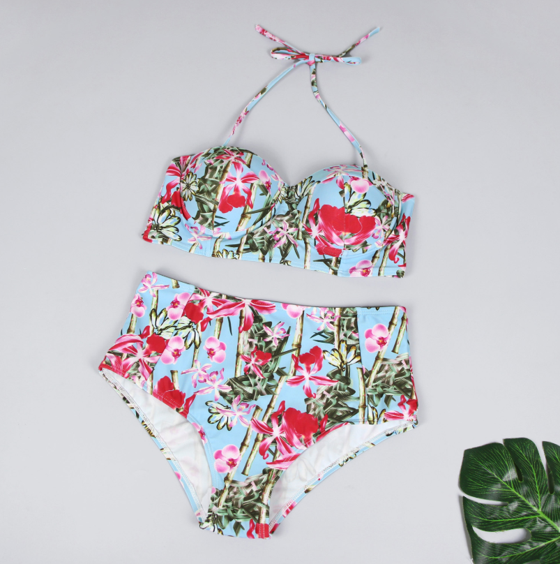 Printed Two-Piece Swimsuit with Stylish Design