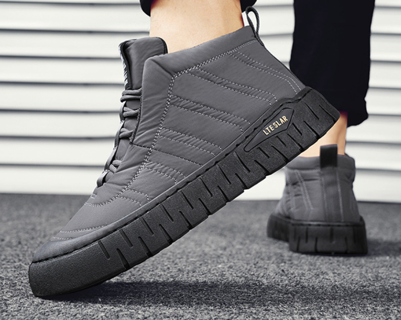 Versatile Titanium Sneakers - Casual Cotton Leather Shoes