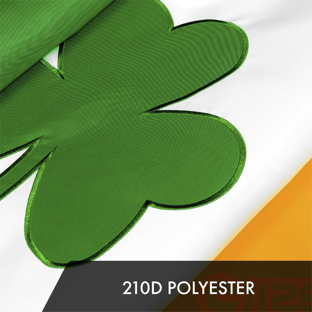 G128 3 Pack: Ireland Irish Shamrock Flag  2.5x4 Ft  ToughWeave Series Embroidered 300D Polyester  Embroidered Design, Indoor/Outdoor, Brass Grommets