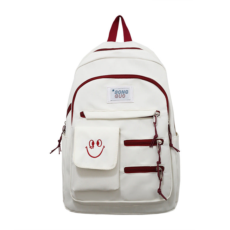 Fashionable Women's Large-Capacity Contrast Color Backpack