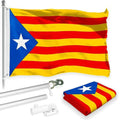 Flag Pole 6FT Silver Tangle Free & Blue Estelada Flag 3x5 Ft Combo Printed 150D Polyester By G128