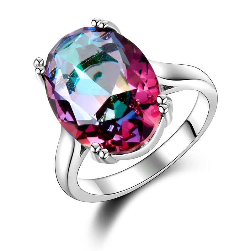 High Fashion Oval Four-Claw Diamond Ring